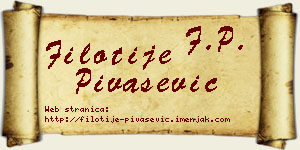 Filotije Pivašević vizit kartica